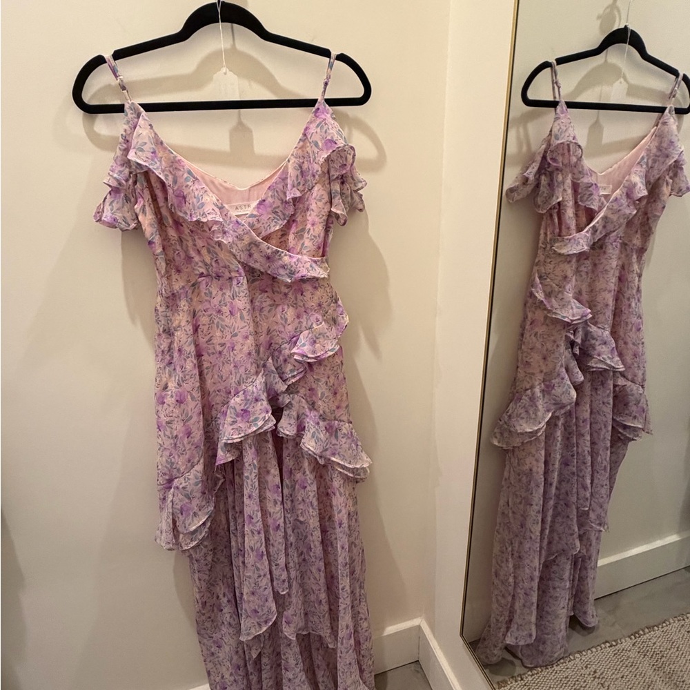 Astr Pink and Purple Floral Dress